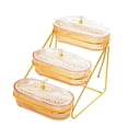 thumbnail image 2 of Soporte para almacenar frutas en niveles, plato para frutos secos de 3 capas, contenedor para servir, decoración del hogar ámbar, 2 of 9