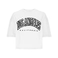 thumbnail image 5 of Blmnix White Tops for Women Short Sleeve Fall Crop Los Angeles Letter Casual Crew Neck Tops for Teen 2024, 5 of 7