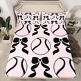 thumbnail image 2 of Feelyou Teens Baseball Sports Full Size Sheets, Kawaii Pink Bowknot Bed Sheets, 4pcs, 2 of 7