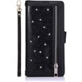 thumbnail image 7 of Wallet Case for Samsung Galaxy Note 20 5G,Magnetic Handbag Zipper Pocket PU Leather Flip with 9 Card Slots and Wrist Strap Folio TPU Inner Stand Case for Note 20 5G - Black, 7 of 7