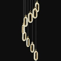 ZHLWIN 9 Light Modern Crystal Chandelier Dimmable LED Gold Spiral Foyer Chandeliers Entryway High Ceiling Pendant Lights Living Room Lobby Staircase Chandeliers