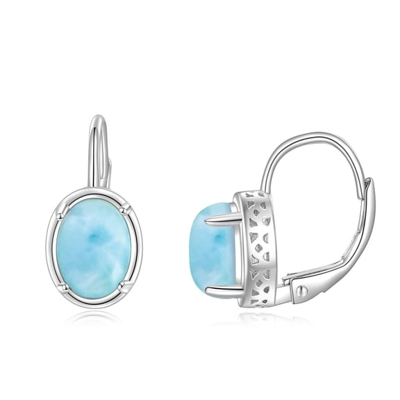 Sterling Silver Larimar Earrings for Women Teardrop Jewelry