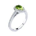 thumbnail image 2 of SuperJeweler 1 Carat Oval Shape Peridot and Halo Diamond Ring In Sterling Silver For Women, 2 of 6