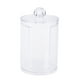 thumbnail image 1 of GOOHOCHY Recipiente de plástico transparente para hisopos de algodón, organizador de almacenamiento, contenedor redondo, caja para maquillaje (transparente), 1 of 8