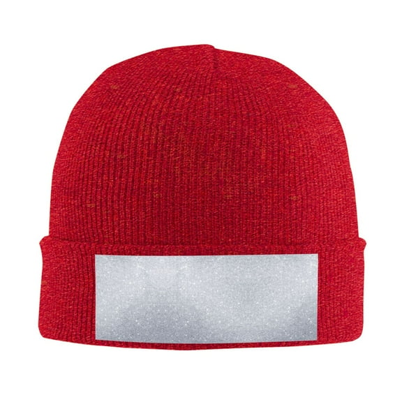 Diamond Silver Pattern Beanie Hat Men Women Warm Printed Cap Knit Beanies Hats Outdoor Winter Red
