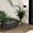 thumbnail image 3 of Gymax 34 Gallon Outdoor Storage Patio Bench Patio Wicker Deck Box w/ Off White Cushion, 3 of 10