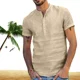 thumbnail image 3 of Camisa De Manga Corta De Lino Y Algodón Para Hombre, 3 of 8