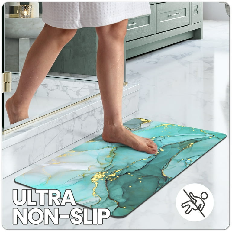 QiCaiJia Non-Slip Bath Mat - Ultra Thin Quick Dry Rug For Bathroom