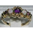 thumbnail image 2 of LBG 14k Yellow Gold Natural Amethyst and Opal Womens Band Ring - Size 7.75, 2 of 4