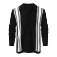 thumbnail image 4 of Vedolay Casual Polo Shirt for Men Long Sleeve Polo Shirts Collared Shirt Gradient Pullover Black,M, 4 of 5
