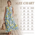 thumbnail image 7 of Xixirimido Lemon Cherry Blossom Blue Print Maxi Dress for Women Crewneck Sleeveless A-line Casual Dresses Summer Beach Vacation Long Dresses Flowy Sundress with Pockets, Size S, 7 of 7