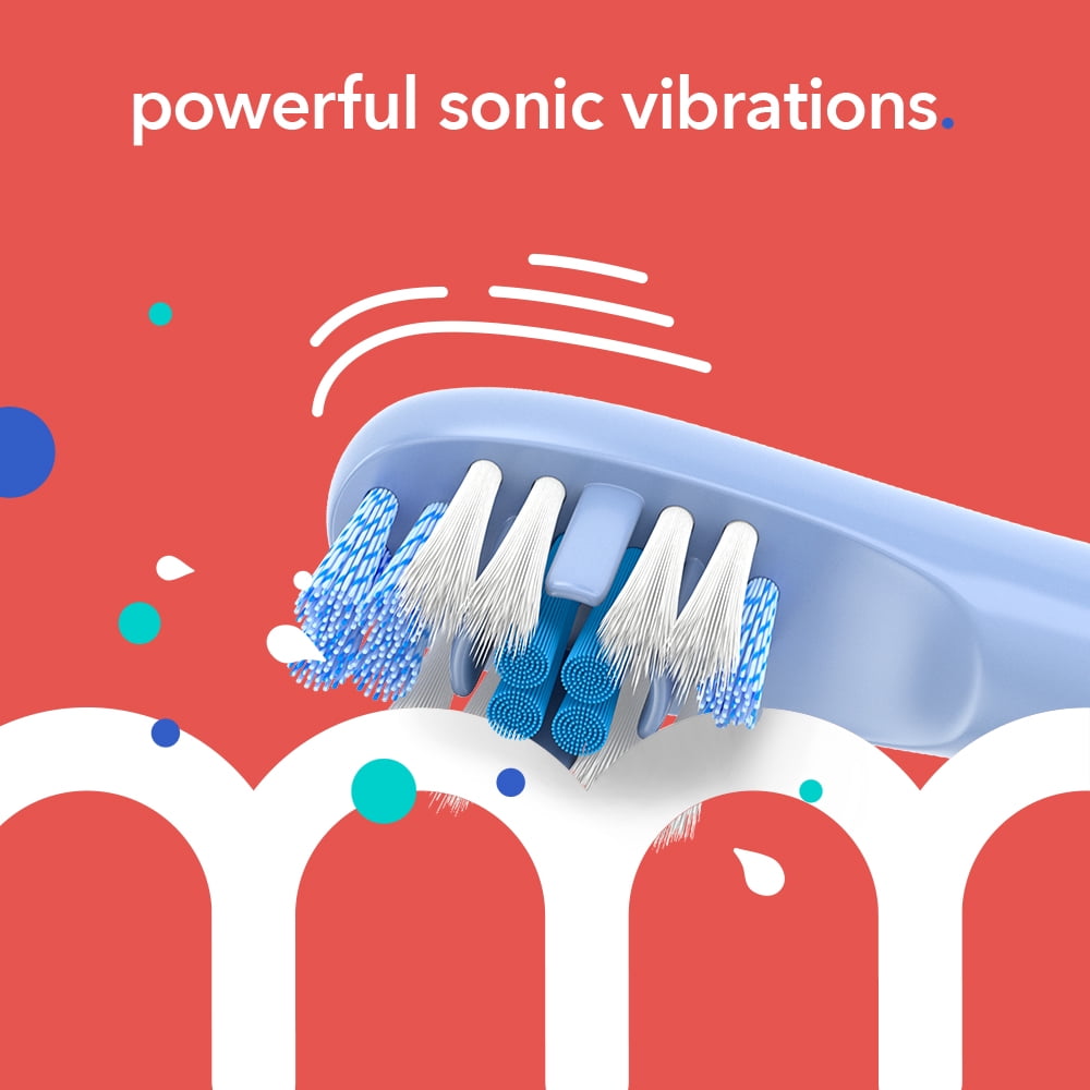 hum by Colgate Smart Rechargeable Electric Toothbrush Kit with Travel Case, Blue