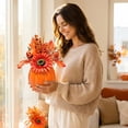 thumbnail image 6 of Pre Assembled Artificial Pumpkin Fall Centerpiece, Non Wilting Fade Resistant Weighted Base Table Arrangement, Warm Seasonal Decor For Dining Mantel Halloween Thanksgiving Home Styling, 6 of 6