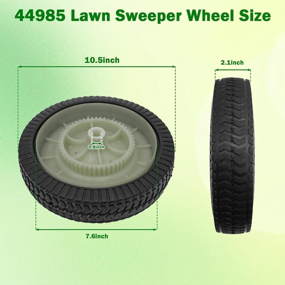 44985 Lawn Sweeper Wheel & Tire Complete Assembly Set Compatible with MTD 19468S AF-44985 4636-018 (2 Pack) -  and Stable Lawn Mower Replacement Parts