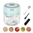 thumbnail image 4 of Naiovety Triturador de ajo eléctrico de plástico Mini portátil 1200mA USB carga Chopper interior casa cocina jengibre verduras trituradora Cocina y Comedor Verde Naiovety HA059907-02B, 4 of 6