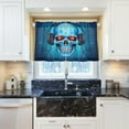 thumbnail image 5 of Coolnut Funny Skull Half Window Tier Curtains 24 Inch Blackout Thermal Insulating Kitchen Linen Tier Curtains for Kitchen, Bathroom, Cafe Home Decor, 5 of 7