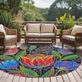thumbnail image 4 of Round Rug 7Ft Washable Non-Slip, Abstract Tulip Flowers Circle Area Rugs for Living Room Bedroom, Spring Colorful Floral Leaf Plant Indoor Floor Mats Carpet Runner for Home Decor Aesthetic, 4 of 8