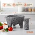 thumbnail image 2 of Molcajete y tejolote FESTMEX de 20 cm, piedra volcánica, hecho a mano, 2 of 9