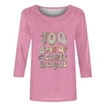 thumbnail image 4 of Lilgiuy 100 Days of School Shirts for Women,3/4 Sleeve Shirts for Women Colorful Letter Print Tees Blouses Kindergarten Teachers Tee Tops for Work Office (Pink,XL), 4 of 4