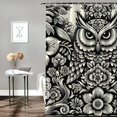 thumbnail image 2 of Orinice Owl Floral Motifs Bathroom Decor Set Multi Size Colorful Luxurious Graphic Print Polyester Fabric Fashion Bathroom Decor Sets with Hooks Waterproof Chic Modern Design Home Bathtubs, 2 of 7