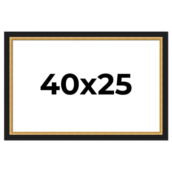 40x25 Frame Gold Real Wood Picture Frame Width 2.25 Inches | Interior Frame Depth 0.5 Inches |