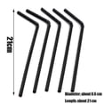 thumbnail image 4 of 100/1000 Uds pajitas flexibles negras para beber fiesta de boda, 4 of 4