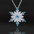 thumbnail image 3 of CFIOZYOS Women's 925 Sterling Silver Blue Crystals Snowflake Pendant Fashion Necklace Collarbone Chain, 3 of 3