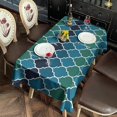 thumbnail image 2 of Blue Green Checkered Pattern Rectangle Tablecloth 60"x102",Waterproof Polyester Rectangle Table Cloth, Wipeable Spillproof Polyester Tablecloth for Dining, Camping, Indoor and Outdoor, 2 of 6