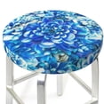 thumbnail image 3 of Goofa Vibrant Blue Floral Printed Stool Covers Round, Waterproof Round Bar Stool Covers Anti-Slip Round Bar Stool Seat Cover with Elastic Bands Durable-13 inch, 3 of 7