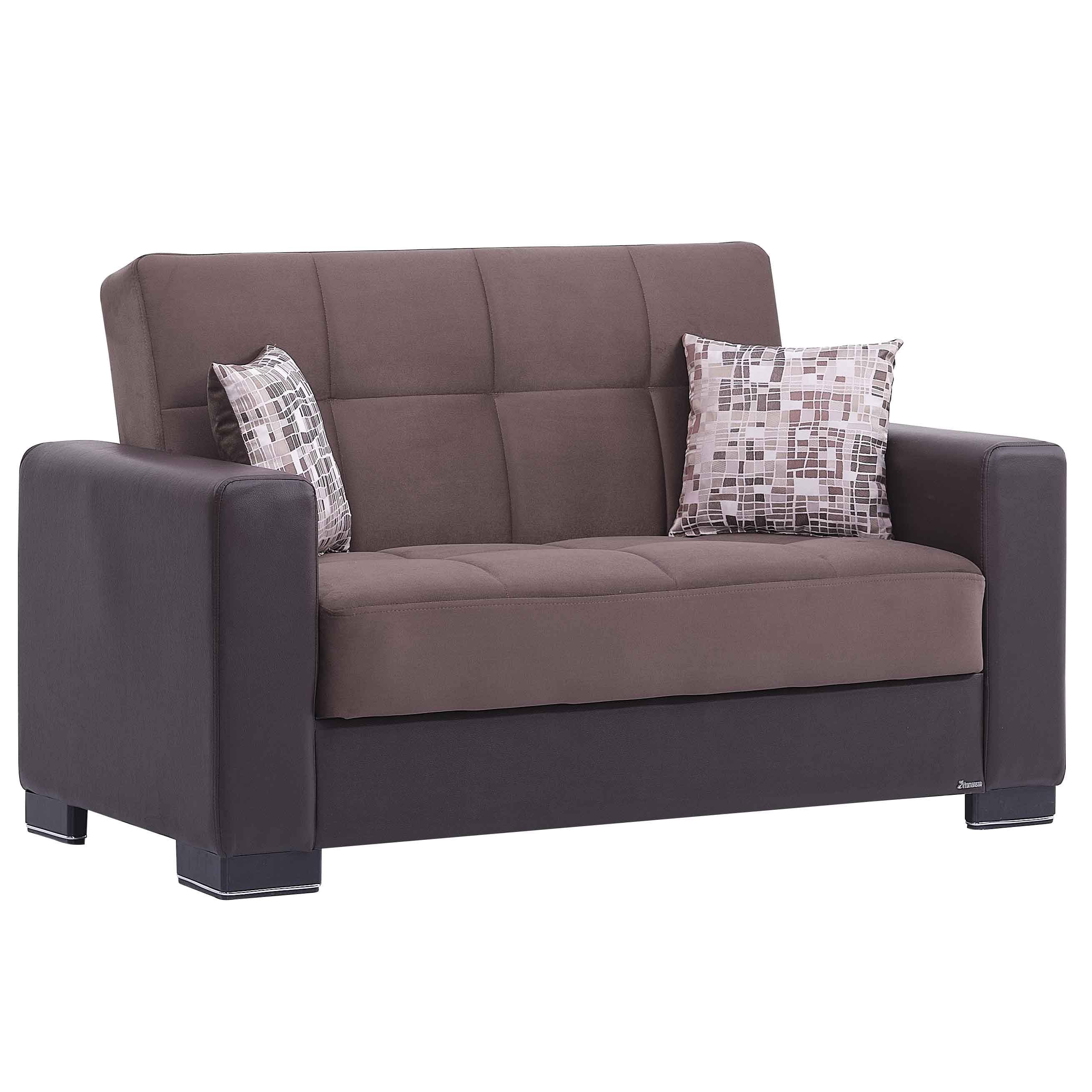 Ottomanson Origins Sleeper Loveseat, Brown Microfiber