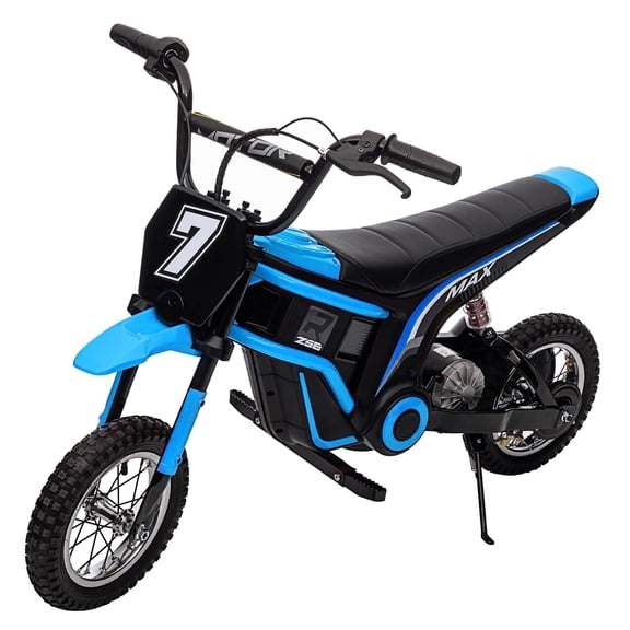 TROPOW 24 Volt Ride On Toys for Boys,Electric Dirt Bike for Kids - 350W Ride On Motorcycle, Ages 5 , Up to 14.29 MPH, 2-Speed Modes, Max Weight 135 Lbs, Blue