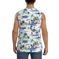 thumbnail image 4 of Goofa Hawaii Palms Printed Men's Sleeveless T-Shirt - Athletic Gym Workout Tank Top for Men - Moisture-Wicking, UPF 30+ Quick-Dry Muscle Tee-Medium, 4 of 8