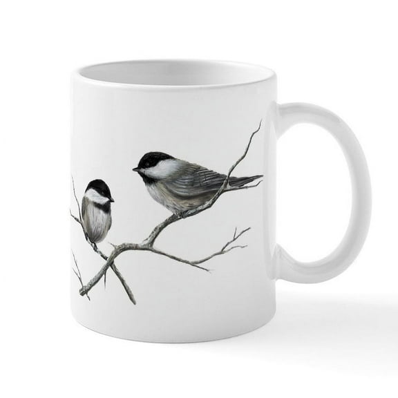 CafePress - Chickadee Song Bird Mugs - 11 oz Ceramic Mug - Novelty Coffee Tea Cup
