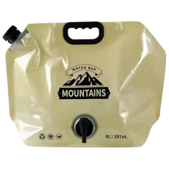 Clearance Under$3.76! 1 Pcs Foldable Water Storage Container, 8L Collapsible Outdoor Water Bag, Plastic, for Camping Hiking (Khaki 8L)