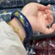 thumbnail image 2 of Blue Porcelain Look Resin Bangle Bracelet, Blue Tone, Boho Jewelry Gift for Men Women, 2 of 4