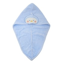 Unique Bargains 1 Pc Cute Water-absorbent Birds Pattern Hair Towel for Bathroom Hotel Blue Coral Fleece