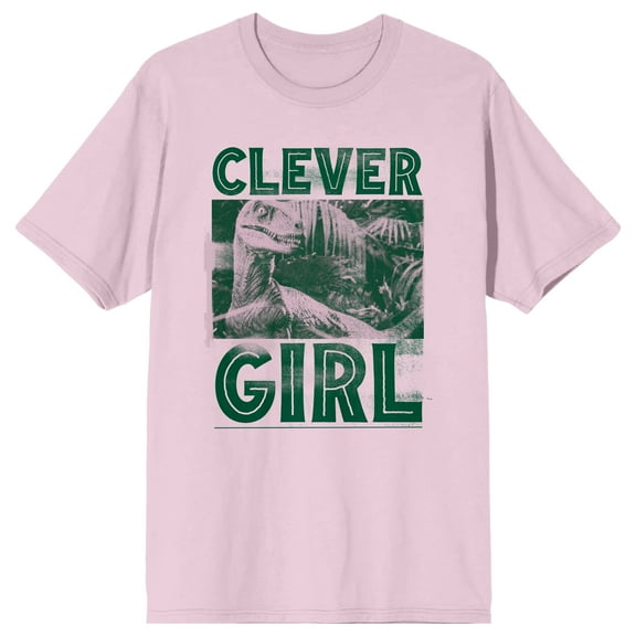Jurassic Park Clever Girl Crew Neck Short Sleeve Cradle Pink Unisex Adult T-shirt