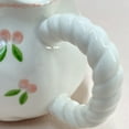 thumbnail image 6 of Handmade Bows Detailing Drinking Mug White Ceramic Water Cup With Bowknot Pattern Dishwasher Safe Tableware, 6 of 8