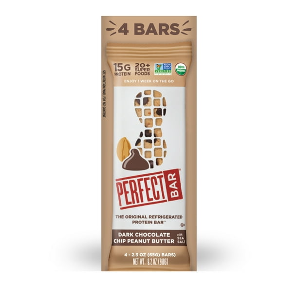 Perfect Bar, Dark Chocolate Peanut Butter w/ Sea Salt, 15g Protein, 2.3 ...