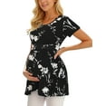 thumbnail image 3 of Women's Maternity Tops Shirts Short Sleeve Pregnancy Clothes 3-Pack, 3 of 7