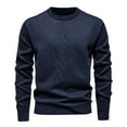 thumbnail image 5 of Big and Tall Mens Sweater,Long Sleeve Cable Knit Top,Fall Casual Loose Fit Crewneck Pullovers, 5 of 9