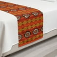 thumbnail image 2 of Orange Bed Runner, Indigenous Cultural Motif Pattern Traditional Borders, Decorative Accent Bedding Scarf for Hotels Homes and Guestrooms, Twin, Orange Yellow and White, by Ambesonne, 2 of 2