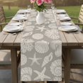 thumbnail image 4 of Grey Starfish Coastal Table Runner 72 Inches, Shell Coral Summer Beach Nautical Ocean Bed Runner Dresser Scarves Tabletop for Indoor Outdoor Parties/Ceremony/Banquet, 14" x 72", 4 of 9