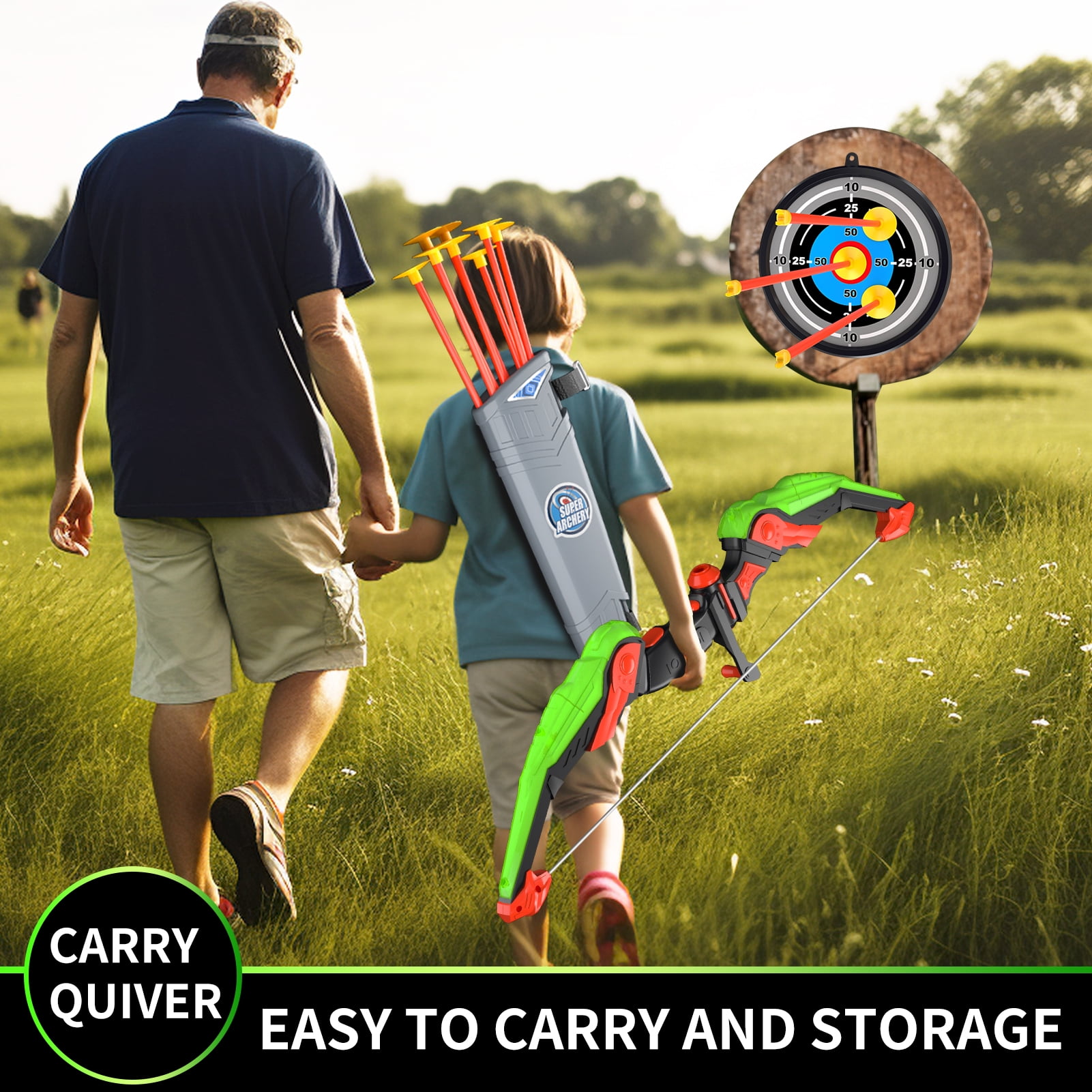 KukuFun Kids Bows and Arrows for Boys Girls Ages 4-8-12, Kids Archery Set Toys for Kids Boys 6 7 8 9 10 11 12 Years Old