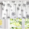 thumbnail image 6 of DriftAway Dandelion Floral Flower Lined Thermal Insulated Energy Saving Window Curtain Valance for Living Room/Bedroom/ Kitchen/Kids, 2 Layer, Rod Pocket, 52"x18"+2”Header (Gray), 6 of 7