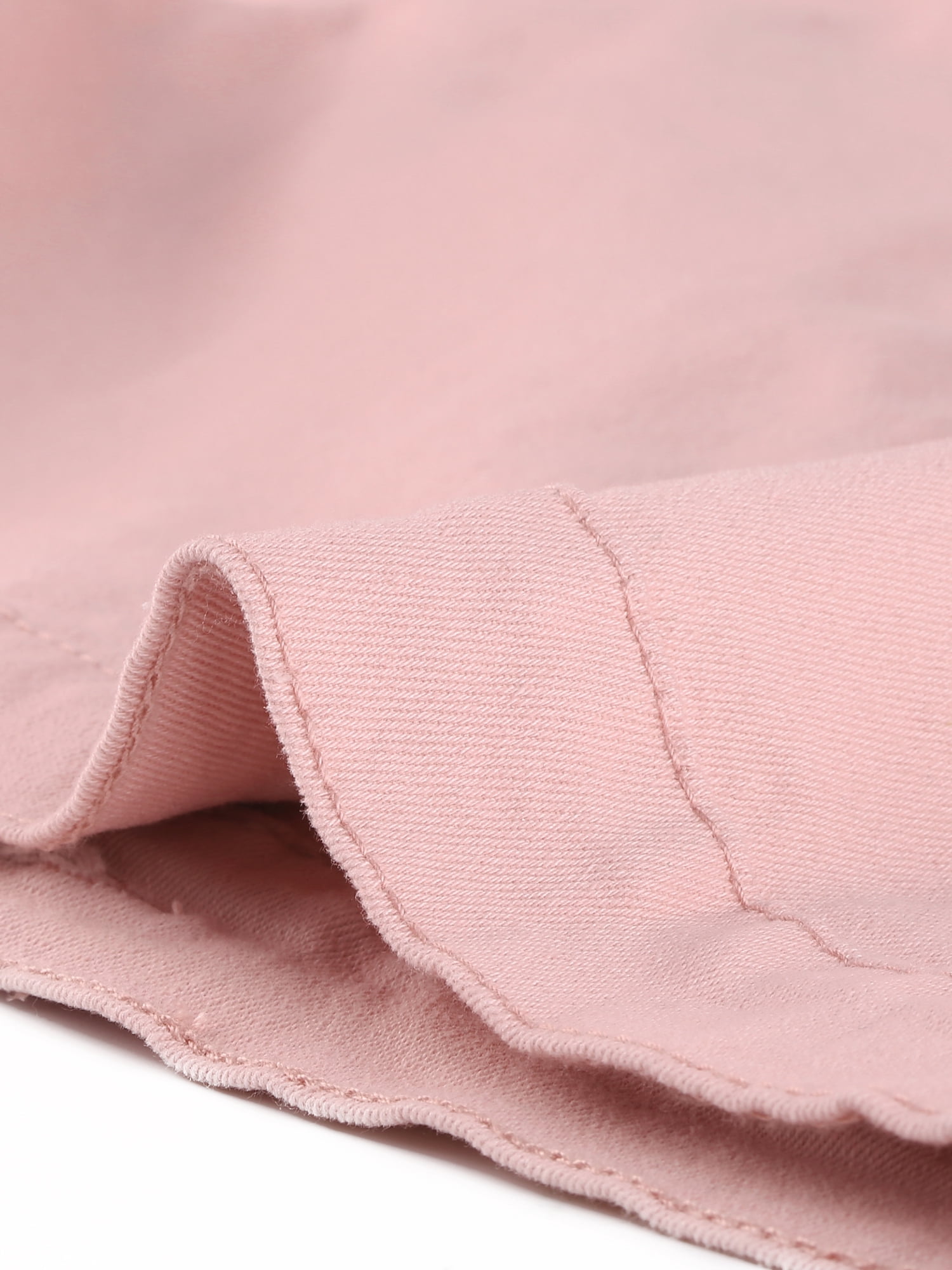 DARING DIVA Women's Short Sleeves Crop Button Down Denim Jacket L Pink