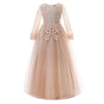 thumbnail image 4 of Vestido de princesa para niñas, de hilo hinchado, para otoño e invierno, de manga larga, estilo infantil, vestido de disfraz, 4 of 5