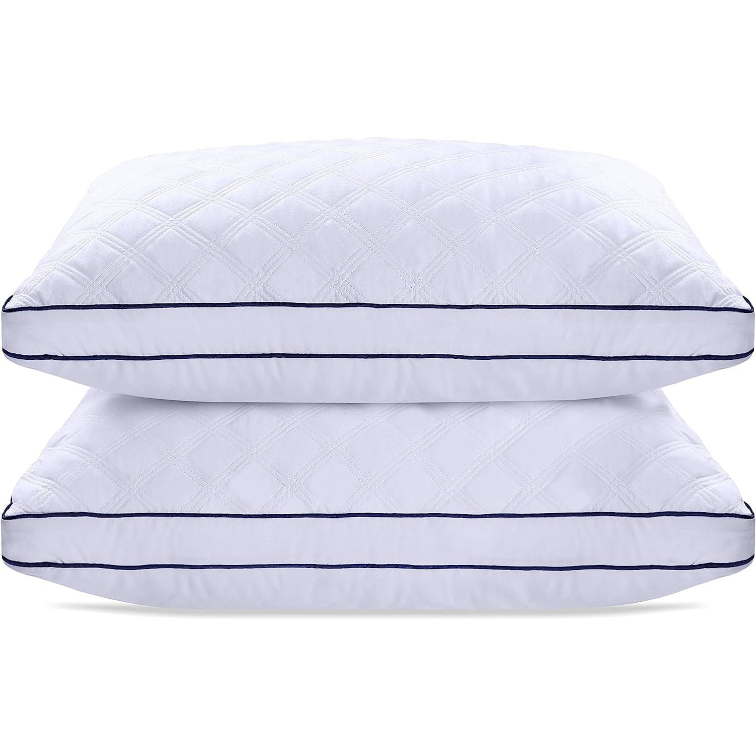 Lux Decor Collection Gusseted Pillows Set of 2 King Size Pillows Comfortable Breathable Bed