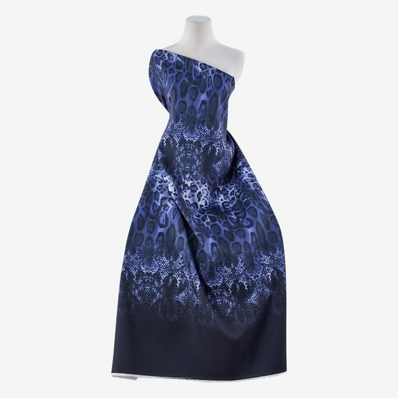 Zelouf Zs1810Hh Print On Mikado  , Sewing, DIY, Crafts Fabric by the Yard, 909 Smoke/black, 3 Yard