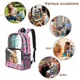 thumbnail image 4 of Xoenoiee Capybara Bow Book Pencil Print Kids School Backpack Large Capacity Schoolbag Travel Casual Daypack Teens Girls Back to School Gift 17" Clear Bookbag PVC See Through School Students Rucksack, 4 of 7